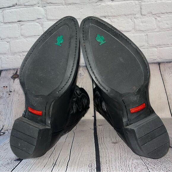 ✅SOLD✅ Laredo Western Birchwood Black Leather Cowboy Boots Size 10.5 - Picture 7 of 17